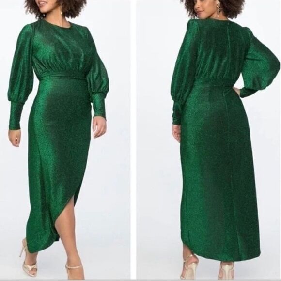 Eloquii Dresses & Skirts - NWT‎ ELOQUII GREEN SPARKLE MAXI DRESS C27